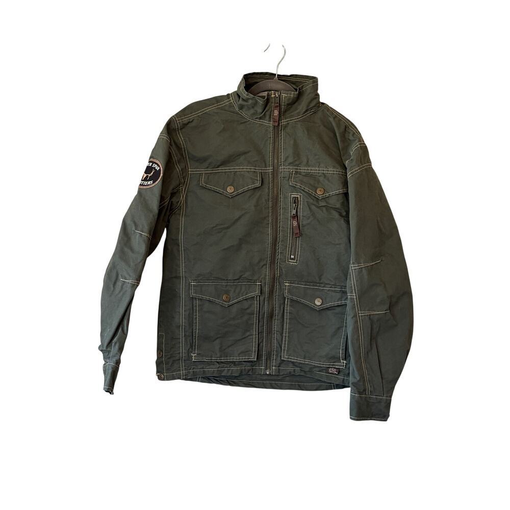 STS Ranchwear Sundance Jacket medium green grey *has branding* utility canvas
